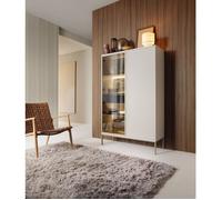 Vitrine haute à 2 portes avec LED - TOSENA - 104 cm - grège