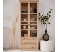 Vitrine Highboard en Bois Chêne Armoire Compartiments Commode Salon Homestyle4u