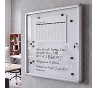 Vitrine HWC-Q51, panneau d'affichage, verrouillable, accessoires inclus, 65x68x7 cm
