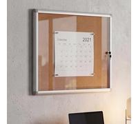 Vitrine HWC-Q51, tableau d'affichage surface en liège, alu, verrouillable, 65x68x7cm