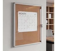 Vitrine HWC-Q51, tableau d'affichage surface en liège, alu, verrouillable, 65x68x7cm