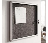Vitrine HWC-Q51, tableau mémo, verrouillable, accessoires inclus, 65x68x7cm, noir