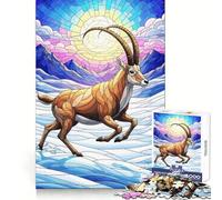 Vitrine Ibex dans Un Paysage d'hiver Puzzle de 1000 pièces pour Adultes Jeu de logique et de complicité Qualité supérieure Cadeau de qualité 50x75cm