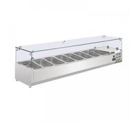 Vitrine inox réfrigérée à ingrédients 8 x GN 1/4 (P)100 mm, 150 W, 220 V - MONO