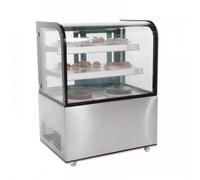 Vitrine inox réfrigérée positive de présentation 270 Litres, sur roulettes, noire, 480 W, 220 V - MONO