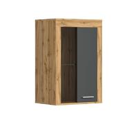 Vitrine JAM (lxhxp : env. 60x86x35 cm) , coloris chêne wotan /gris