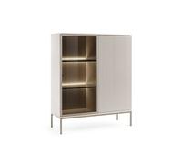 Vitrine Komodee Laval - LED - wotan et noir - 104 x 126 cm