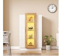 Vitrine LED - - 74x40x120cm - Bibliothèque avec Éclairage RGB via App - Meuble de Rangement Blanc et Bois