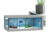Vitrine LED avec lumières : structure d'affichage en acrylique transparent, forme de rangement empilable pour modèles de voitures, design d'étagère visuelle compacte, boîtier d'affichage