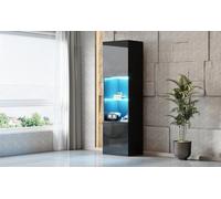 Vitrine LED avec porte et étagères, meuble de rangement moderne, buffet indépendant, vitrine verticale pour salon, chambre à coucher, couloir, salle à manger