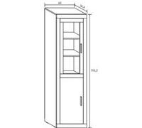 Vitrine Pegane Vitrine, meuble de rangement coloris chene cambrian, blanc - Longueur 60 x profondeur 34,60 x hauteur 193 cm --