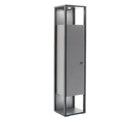 Vitrine, meuble de rangement en mélamine coloris gris - Longueur 40 x Hauteur 178 x Profondeur 37 cm - -