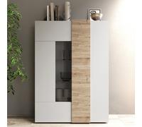 Vitrine moderne blanc et bois 2 portes SIA