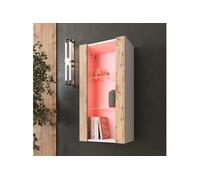 NOUVEAU komodee Vitrine Suspendue Tivoli 100, Noir Blanc Chêne Wotan, LED Option