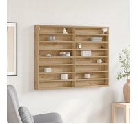 Vitrine murale chêne 100 x 8,5 x 75 cm - design contemporain, étagères ajustables
