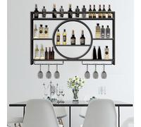 Vitrine murale de bar élégante pour étagères à vin et bouteilles de liqueur, parfaite pour la maison, le bar, les souvenirs et l'organisation des verres à bière
