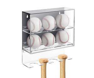 Vitrine murale en acrylique - Idéale pour les ballons de baseball dédicacés et les souvenirs sportifs dans la chambre, le salon, le dortoir ou l'appartement - Design élégant pour collectionneurs
