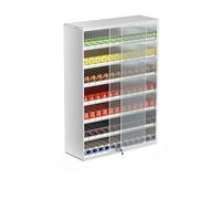 Vitrine murale en aluminium pour cigarettes avec serrure, présentoir à cigarettes pour supermarchés et magasins, dimensions robustes : 74,5 x 28,8 x 105 cm, idéale pour un rangement organisé