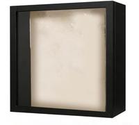 Vitrine murale en bois pour fleurs pressées, herbes séchées, botaniques, histoire naturelle, objets de collection, fermeture magnétique, décoration minimaliste rustique noir blanc (noir 12,7 x 12,7 cm
