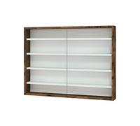 HOMCOM Vitrine pour Collection vitrine Murale 80 x 9,5 x 60 cm avec 4 étagères réglables en Hauteur et 2 Portes coulissantes en Verre, pour Collection de Figurines et Voitures Miniatures, Marron