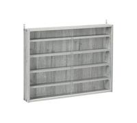 HOMCOM Vitrine pour Collection vitrine Murale 80 x 9,5 x 60 cm avec 4 étagères réglables en Hauteur et 2 Portes coulissantes en Verre, pour Collection de Figurines et Voitures Miniatures, Gris