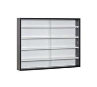 HOMCOM Vitrine pour Collection vitrine Murale 80 x 9,5 x 60 cm avec 4 étagères réglables en Hauteur et 2 Portes coulissantes en Verre, pour Collection de Figurines et Voitures Miniatures, Noir