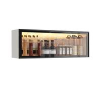 Vitrine murale - Garde-manger Sto avec portes, installation sans perçage pour cuisine et salle à manger (blanc A 80 x 32 x 19 cm)