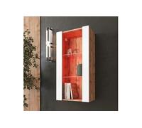 NOUVEAU komodee Vitrine Suspendue Tivoli 100, Noir Blanc Chêne Wotan, LED Option