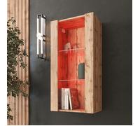 NOUVEAU komodee Vitrine Suspendue Tivoli 100, Noir Blanc Chêne Wotan, LED Option