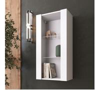 Vitrine Murale Komodee TIVOLI - sans LED - Blanc - Facades en Mat - 50 x 100 x 29 cm