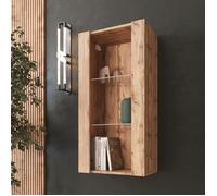 NOUVEAU komodee Vitrine Suspendue Tivoli 100, Noir Blanc Chêne Wotan, LED Option