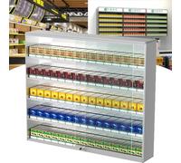 Vitrine murale pour cigarettes avec poussoir automatique et serrure, permet d'organiser efficacement les cigarettes pour les magasins de détail et les bars