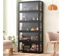 Vitrine Murale pour Collection Mini Voiture Collection, Objet Manga, Vitrine pour Collection, Presentoir pour Figurine Rangement avec Etagères sur Salon, Bureau ( Color : Black , Size : 80x32x172cm/31