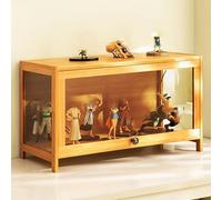 Vitrine Murale pour Collection Mini Voiture Collection, Objet Manga, Vitrine pour Collection, Presentoir pour Figurine Rangement avec Etagères sur Salon, Bureau ( Color : Wood Color , Size : 80x32x40c