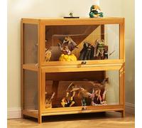 Vitrine Murale pour Collection Mini Voiture Collection, Objet Manga, Vitrine pour Collection, Presentoir pour Figurine Rangement avec Etagères sur Salon, Bureau (Color : Wood Color, Size : 70x32x73c