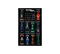 Vitrine murale pour L-E*G-O pour Speed Cham-pions F1 Series - Convient aux modèles de voiture 10 en 1 (77242-77251) - Acrylique transparent anti-poussière - Prêt à offrir (modèle non inclus)