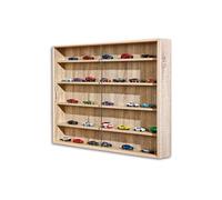 Vitrine murale pour miniatures en panneaux de particules coloris sonoma, L80 x P9,5 x H60 cm --