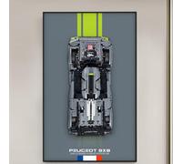 Vitrine Murale pour modèles de Voitures Lego, avec Cadre et Panneau arrière, Compatible avec Les modèles Lego Porsche 911 et Ferrari (réf. 42141). Vitrine Seule.