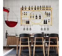 Vitrine murale sur pied, étagère de bar pour salon, boissons, verres à suspendre