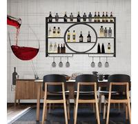 Vitrine murale sur pied, étagère de bar pour salon, boissons, verres à suspendre