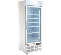 Vitrine négative ventilée 412 Litres, 1 porte vitrée, avec bandeau lumineux, blanche, 1000 W, 220 V - MONO