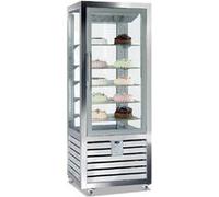VITRINE NÉGATIVE VENTILÉE BI TEMPÉRATURE 1 PORTE 3 ÉTAGÈRES VERRE 264 L Isotech