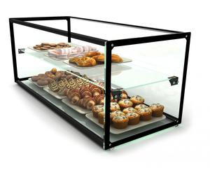 Vitrine neutre- Verre trempé - 920x330x(h)315mm