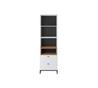 Vitrine ODILE 2 tiroirs et 4 niches L60 x H202 cm - Blanc