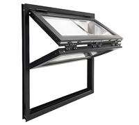 Vitrine Pliante, Cadre Suspendu en Aluminium Double Couche Verrouillable, for Cafés, Vitrines Coulissantes en Verre Trempé for Cuisines et Snacks, Gris Foncé(Style 2HxW,32x40in/81x102cm)