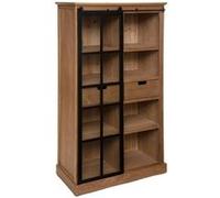 Vitrine porte coulissante Danik 2 tiroirs Atmosphera Marron G