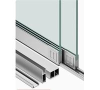 Vitrine - Porte coulissante en verre de 5 mm avec double rail coulissant en forme de montagne - Système de rail en trois parties pour une vitrine et un accès efficaces