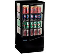 Vitrine positive ventilée 68 Litres 4 niveaux, en ABS noir, 180 W, 220 V - MONO