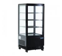 Vitrine positive ventilée 68 Litres 4 niveaux, en ABS noir, 180 W, 220 V - MONO