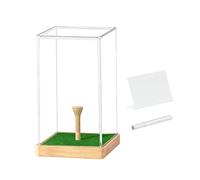 Vitrine pour balles de golf - Vitrine en acrylique à une seule balle protégée contre les UV, cube transparent anti-poussière avec support intégré | Protection professionnelle pour balles perforées